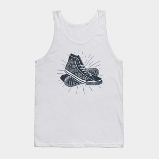 A Journey with a 1000 Miles Begins with Good Shoes, Black Design Tank Top